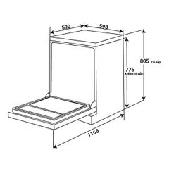 Máy Rửa Bát Kaff KF-SBL775W New Plus