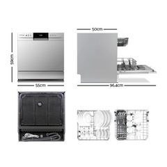 Máy rửa bát Eurosun SMS60E08EB 8 Chương trình rửa công nghệ sấy Tubo heated drying sấy khô triệt để diệt vi khuẩn và nấm mốc lên tới 99,99%