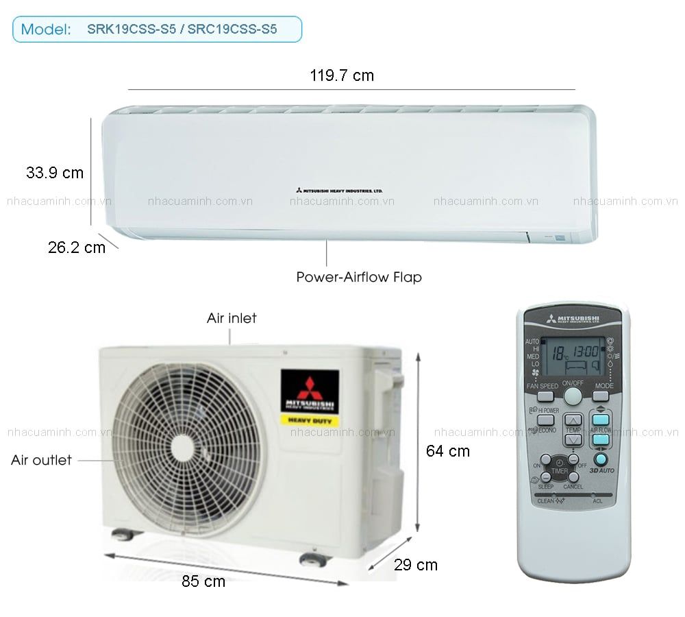 Điều hòa treo tường Mitsubishi Heavy SRK19CSS-S5/SRC19CSS-S5