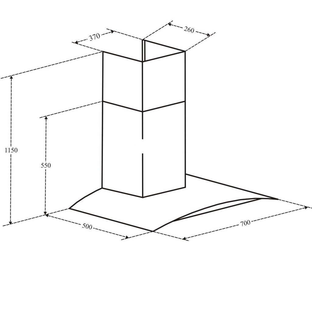 Máy hút mùi Eurosun EH-70K10S Máy hút mùi áp tường 3 tốc độ
