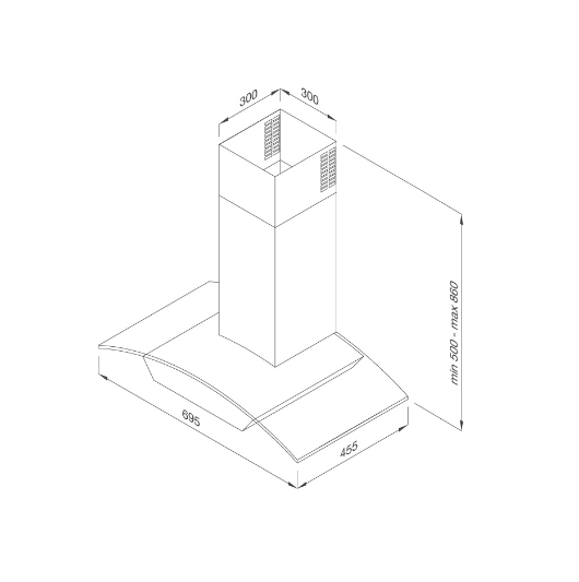 Máy hút mùi Malloca MC 7018HS áp tường cảm ứng