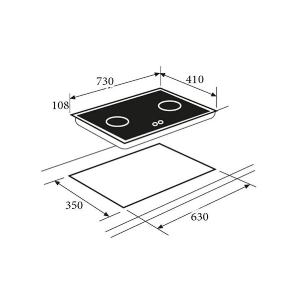 Bếp gas âm Eurosun EU-GA276S mặt kính cường lực chịu nhiệt dày 8mm vát 4 cạnh họng bếp được làm chất liệu Atimon