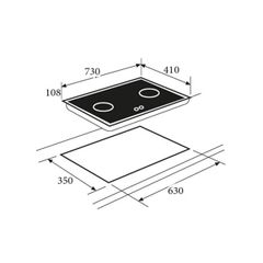 Bếp gas âm Eurosun EU-GA276S mặt kính cường lực chịu nhiệt dày 8mm vát 4 cạnh họng bếp được làm chất liệu Atimon