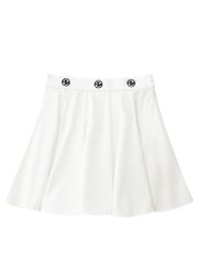 UTAA Triple Tiny Logo Flare Skirt : White
