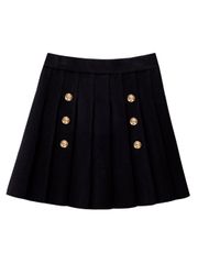 UTAA Gold Scudo Ring Panther Knit Flare Skirt : Black
