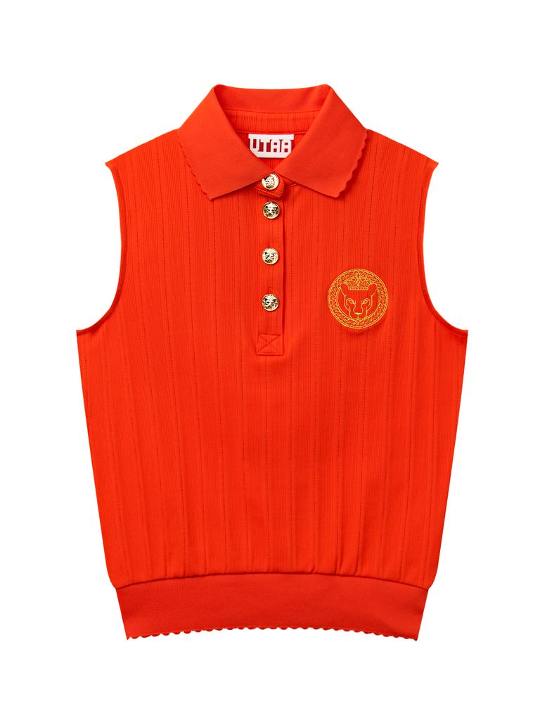 UTAA Ducat Gild Ring Panther PK Sleeveless : Women's Orange