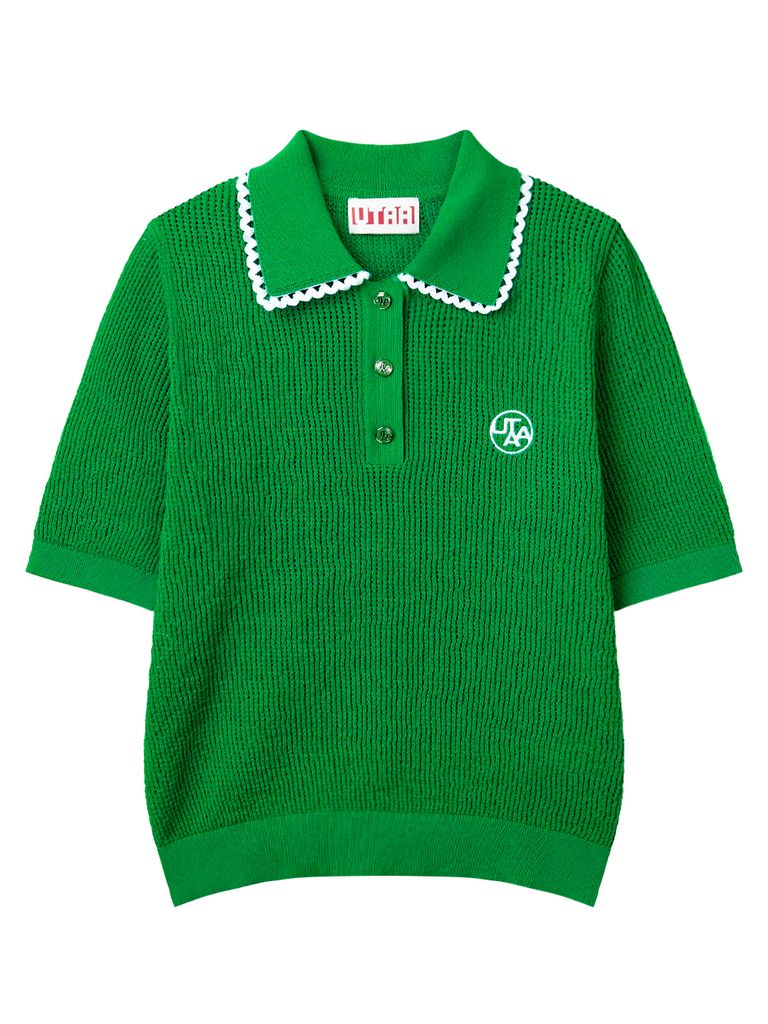 UTAA Dentelle Collar Scasi Knit : Women's Green