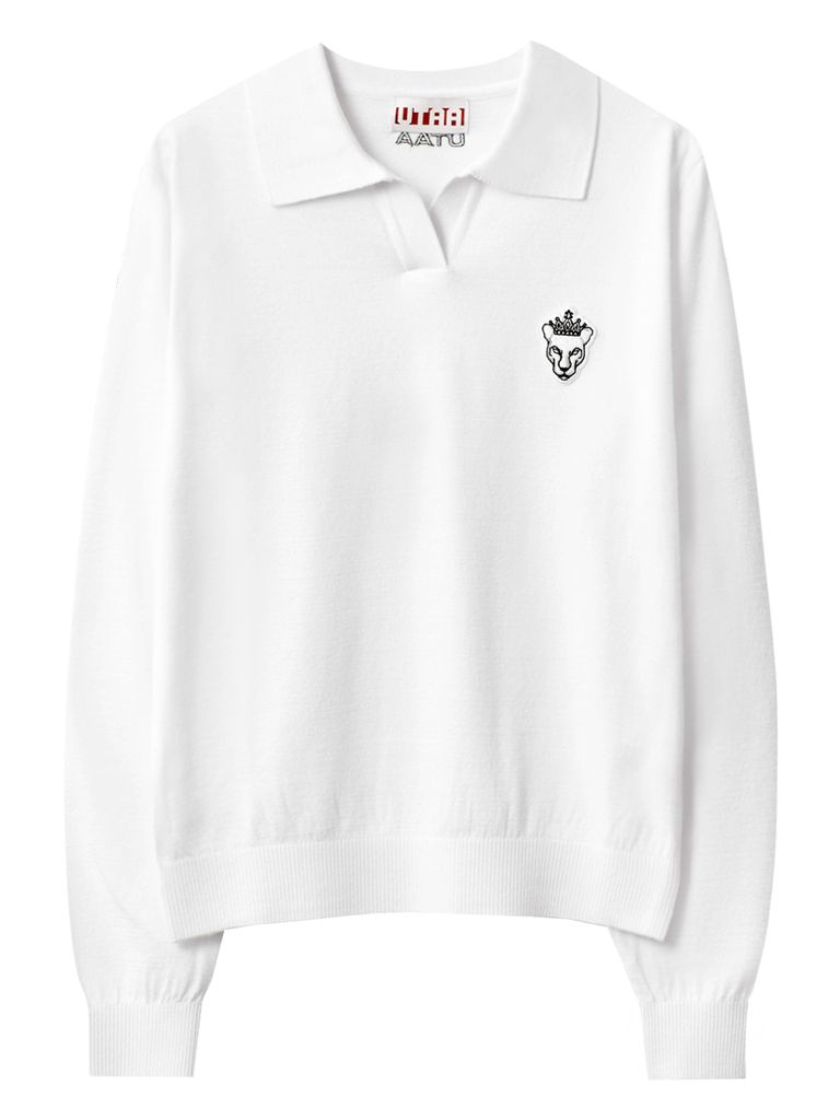 UTAA Panther Openneck Knit Pullover : Men's White