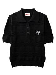 UTAA Twin Ruffle Knit PK Sleeve : Women's Black