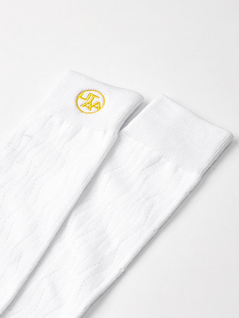 UTAA Gild Twill Knee Socks : White