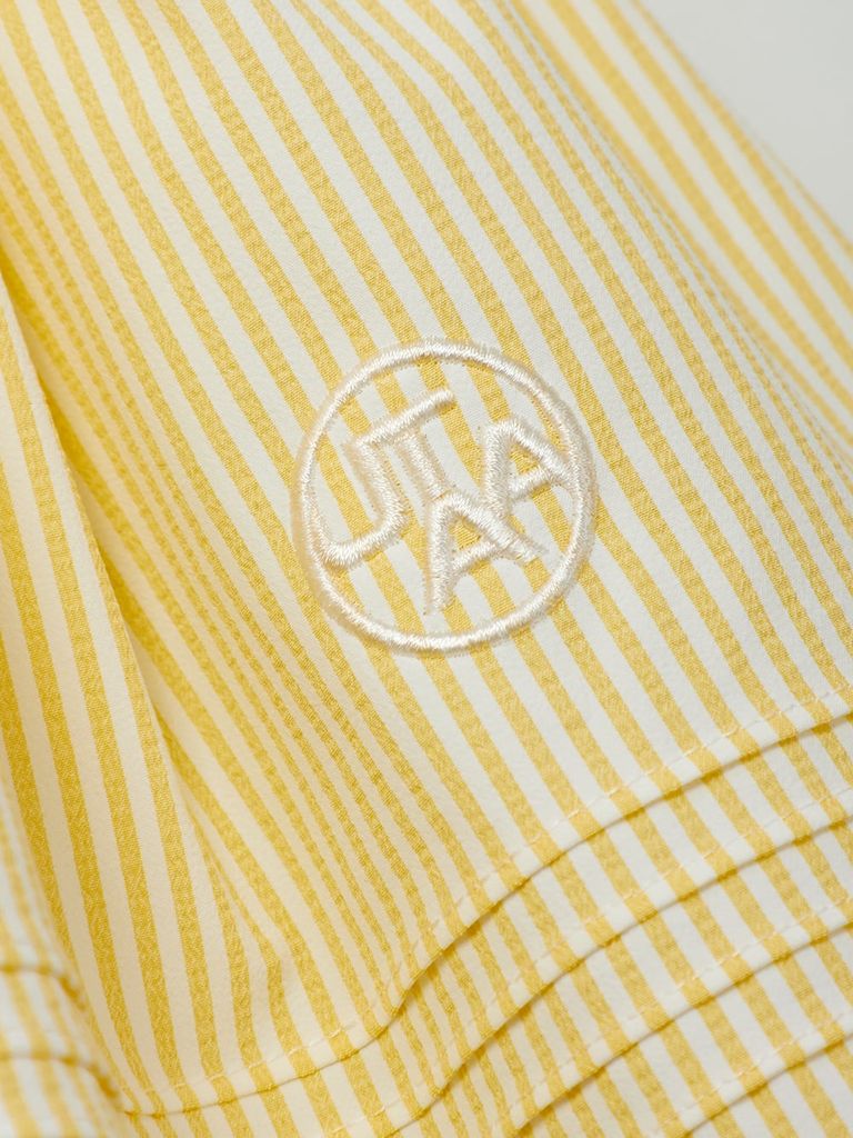 UTAA Lace Stripe Shirring Skirt : Yellow