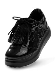 UTAA Enamel Derby Kiltie Golf Sneakers : Women's Black