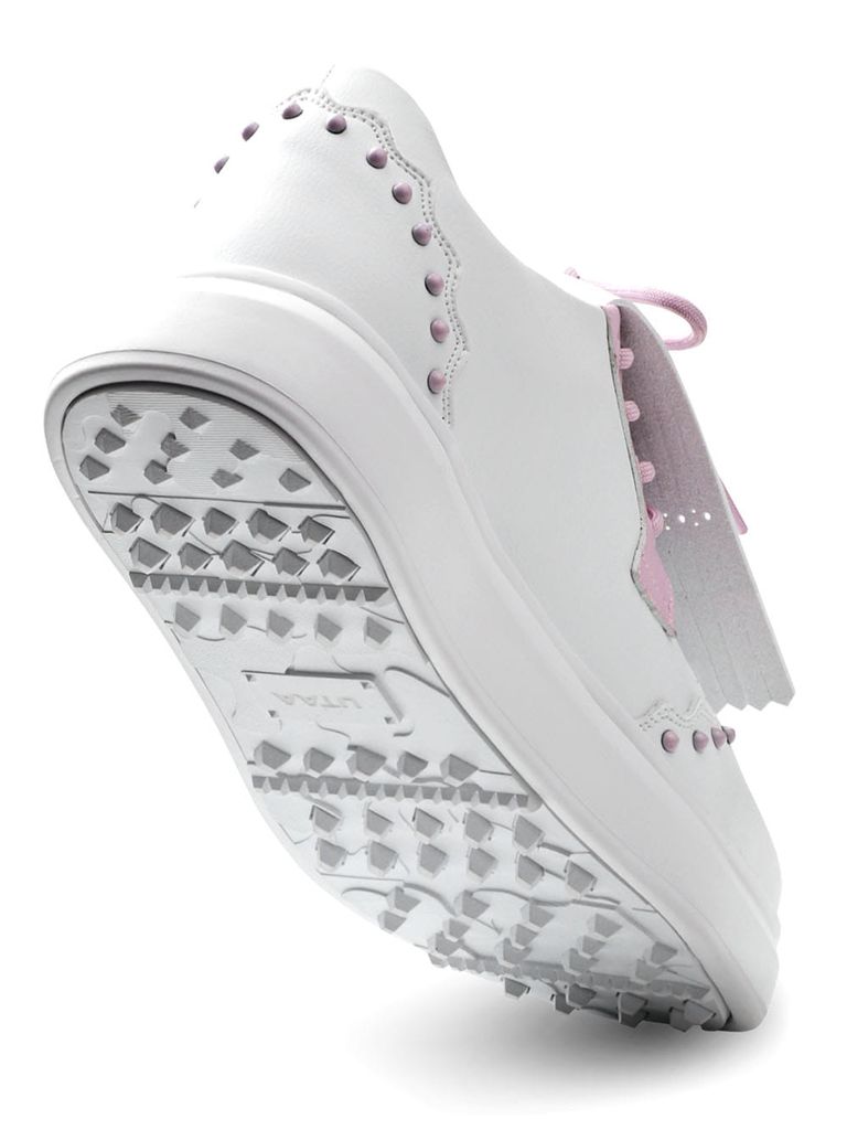 UTAA Stud Derby Kiltie Golf Sneakers : Women's Light Pink