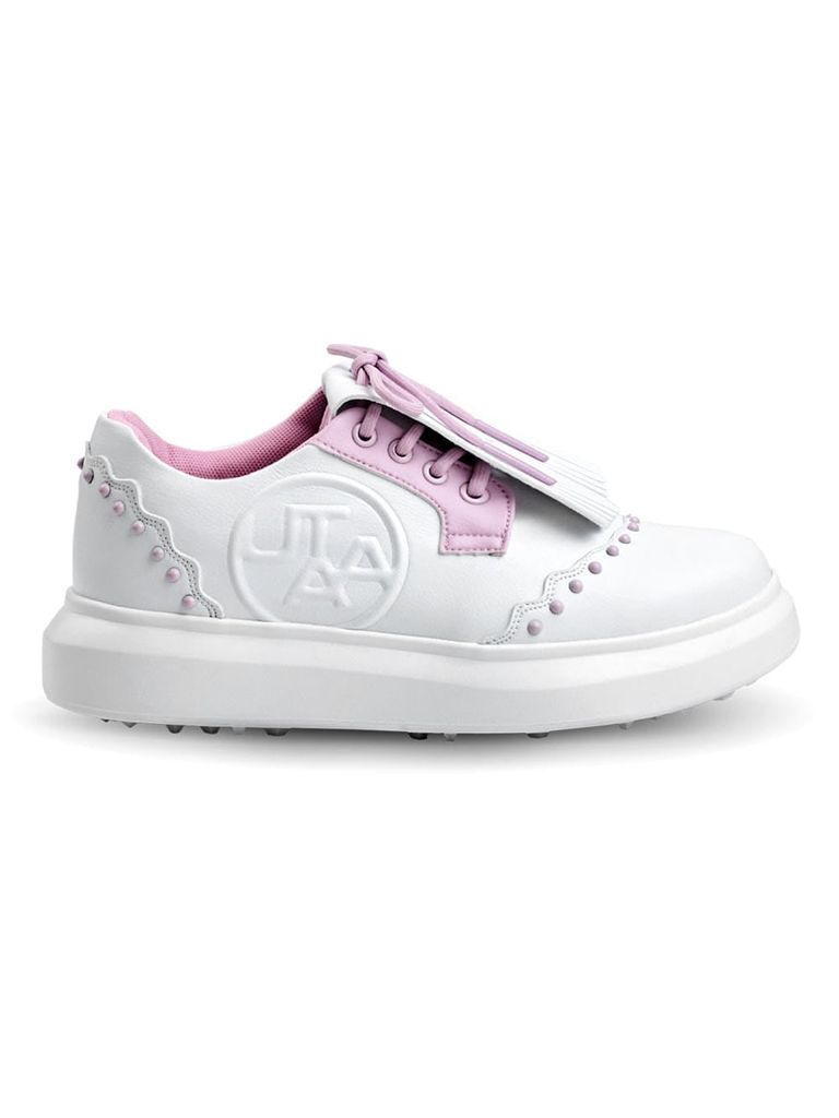 UTAA Stud Derby Kiltie Golf Sneakers : Women's Light Pink