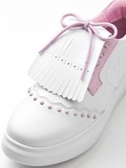 UTAA Stud Derby Kiltie Golf Sneakers : Women's Light Pink