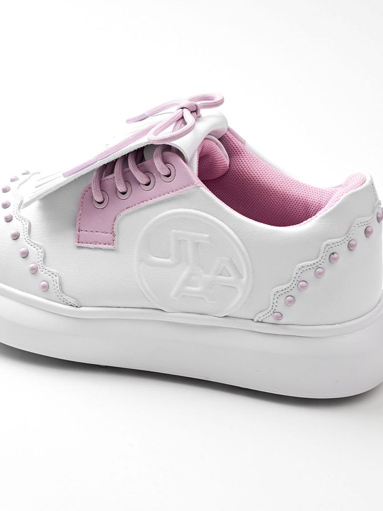 UTAA Stud Derby Kiltie Golf Sneakers : Women's Light Pink