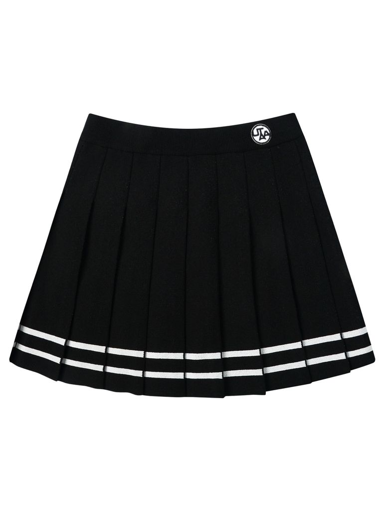 UTAA Classy Stripe Knit Flare Skirt : Women's Black