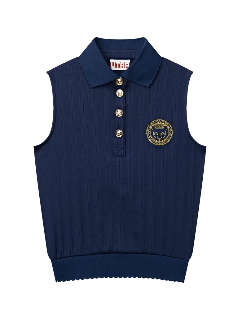 UTAA Ducat Gild Ring Panther PK Sleeveless : Women's Navy