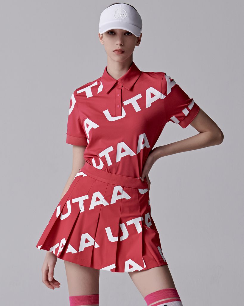 UTAA Logo Wave Polo Shirts : Women's Pink