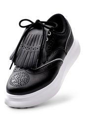 UTAA Punching Derby Kiltie Sneakers : Women's Black