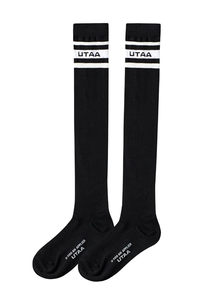 UTAA Neon Passenger Logo Knee Socks : Black