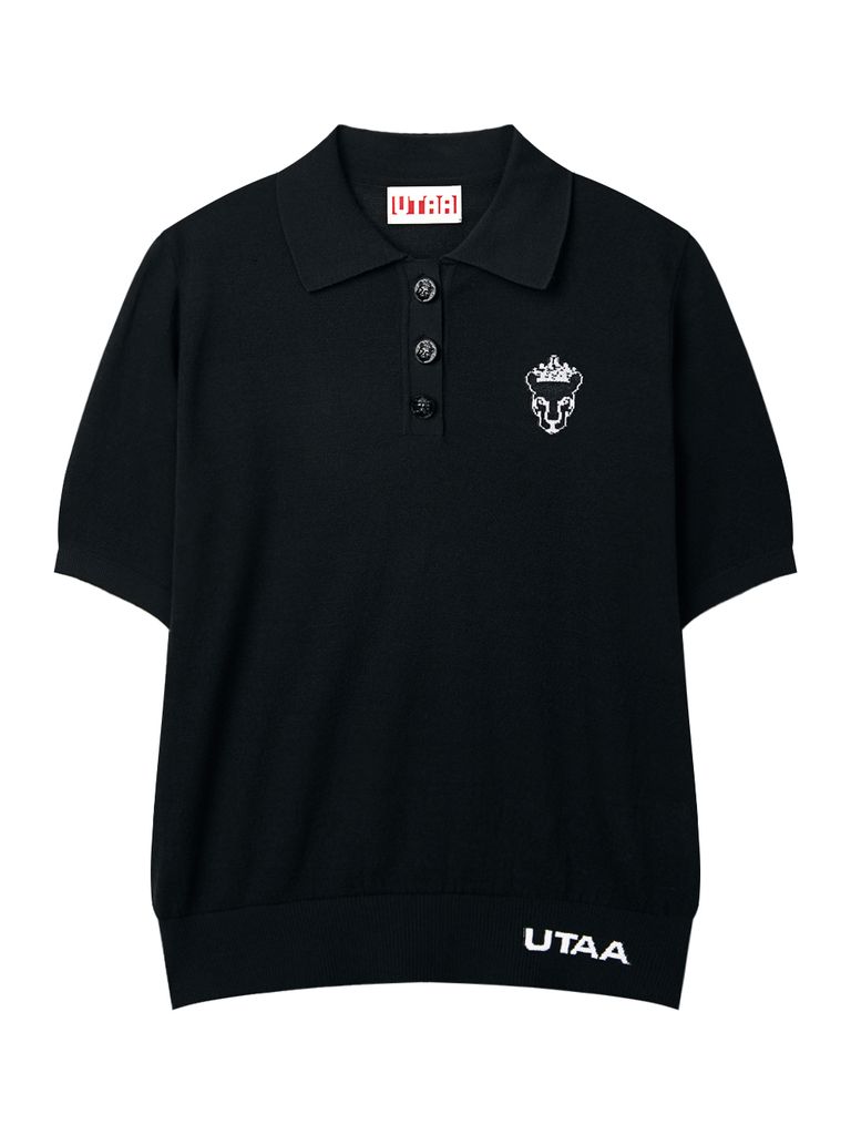 UTAA Crown Panther Wappen Classical PK Knit : Men's Black