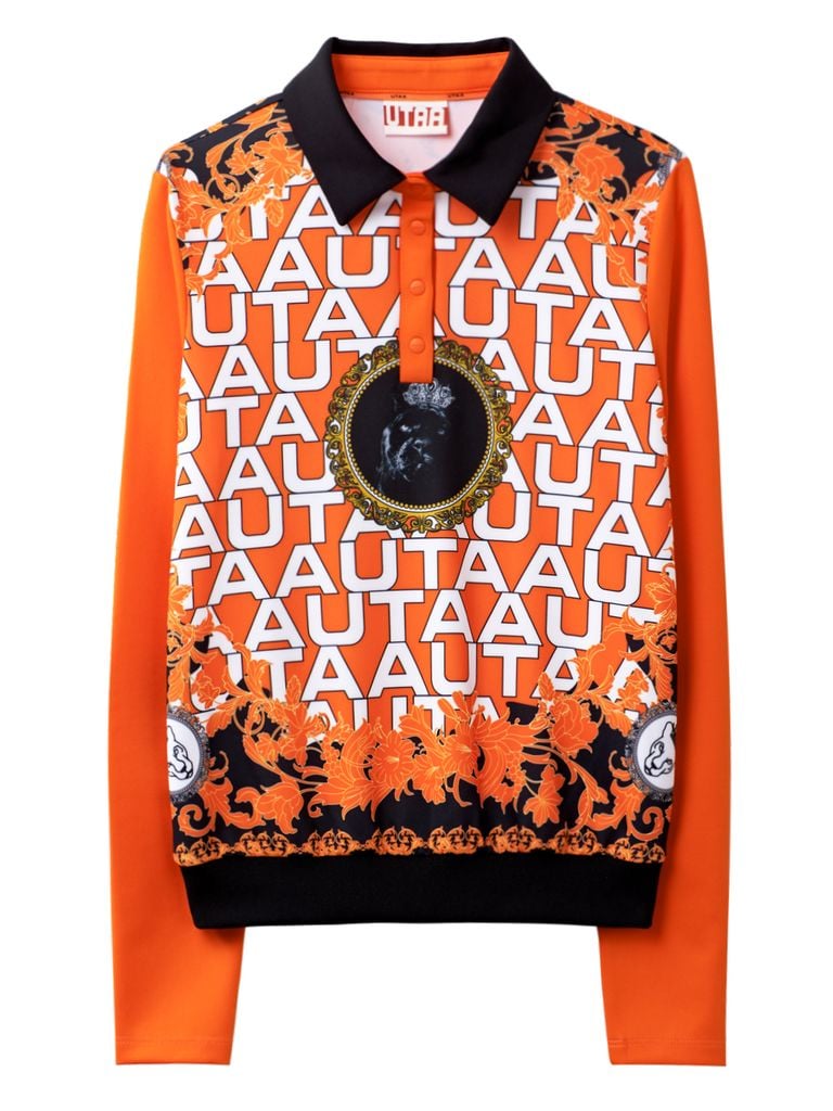 UTAA Blanc Baroque Panther PK Sleeve: Women's Orange