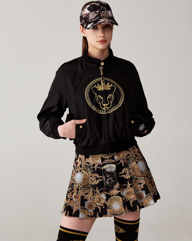 UTAA Gilt Ring Crown Panther Windbreaker Jumper : Women's Black