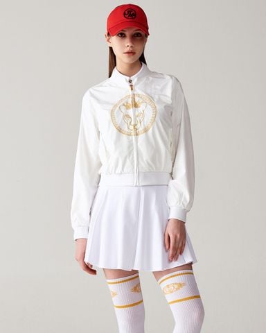 UTAA Gilt Ring Crown Panther Windbreaker Jumper : Women's White