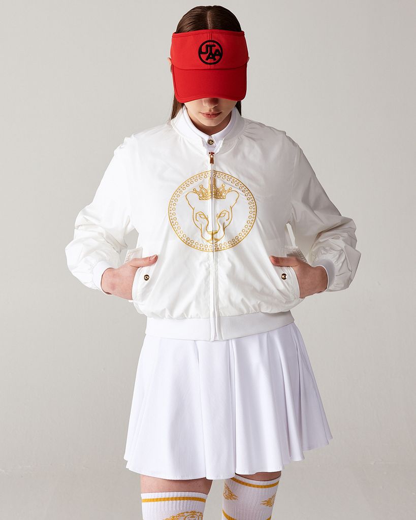 UTAA Gilt Ring Crown Panther Windbreaker Jumper : Women's White