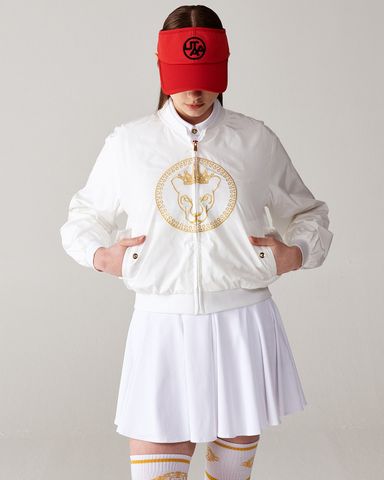 UTAA Gilt Ring Crown Panther Windbreaker Jumper : Women's White