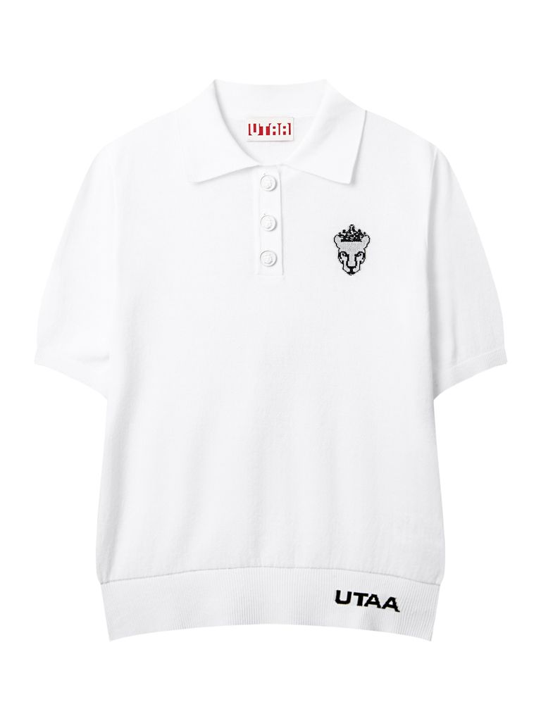 UTAA Crown Panther Wappen Classical PK Knit : Men's White
