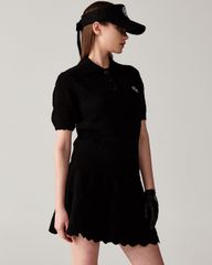 UTAA Twin Ruffle Knit PK Sleeve : Women's Black