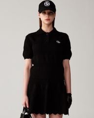 UTAA Twin Ruffle Knit PK Sleeve : Women's Black
