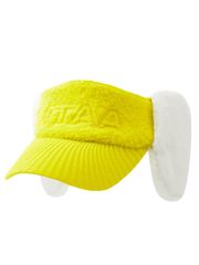 UTAA Stitch Alpaca Knit Fur Visor : Women's Yellow