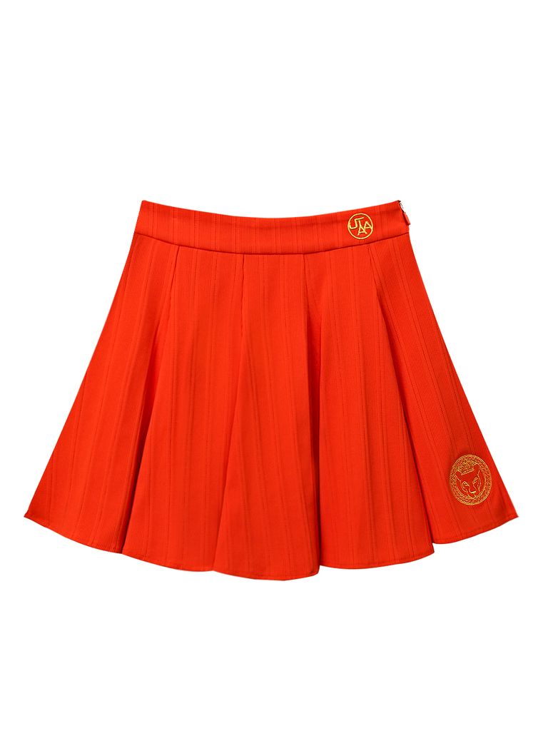 UTAA Ducat Gild Ring Panther Flare Skirt : Orange