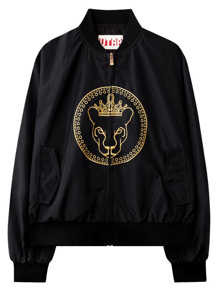 UTAA Gilt Ring Crown Panther Windbreaker Jumper : Women's Black