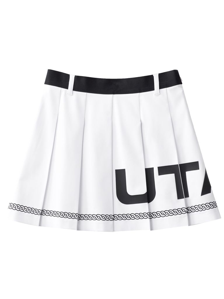 UTAA Logo Scudo Pattern Short Skirt : Women's White