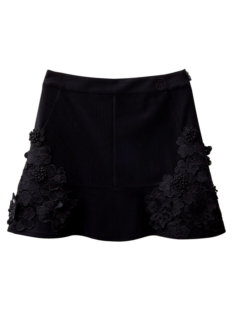 UTAA Flower Lace Half Flare  Skirt: Women's Black