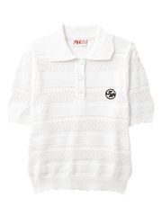 UTAA Twin Ruffle Knit PK Sleeve : Women's White