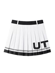 UTAA Panther Chain Pleats Skirt : White