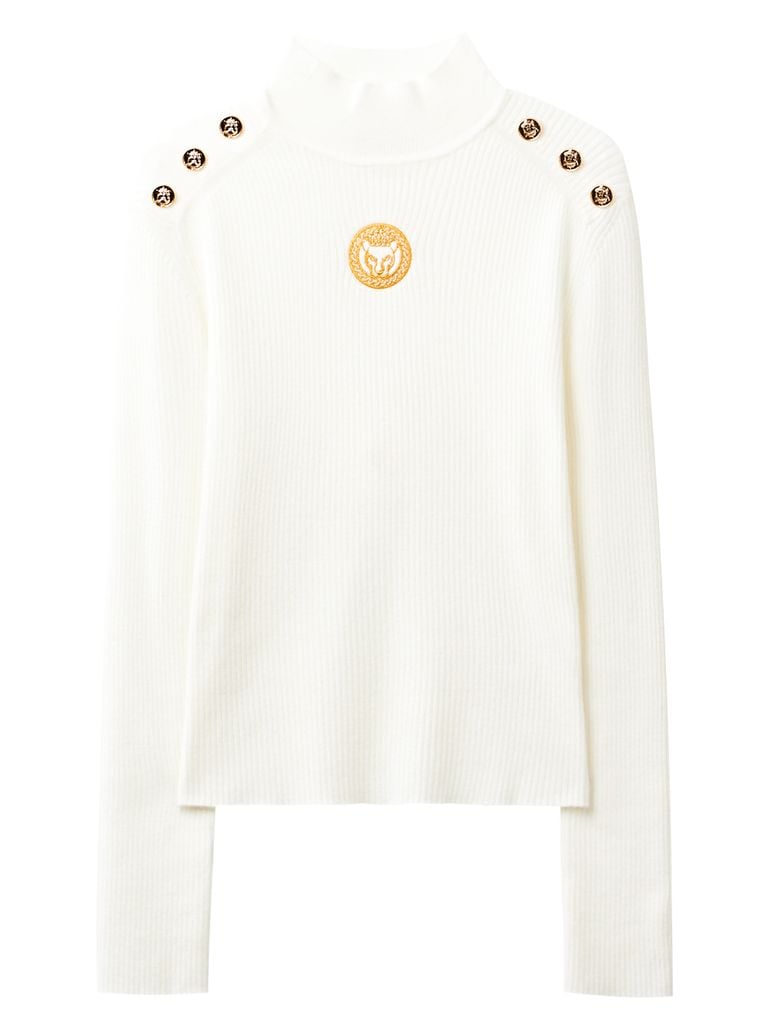 UTAA Gold Scudo Ring Panther Knit Sleeve : Women's White