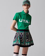UTAA Ducat Baroque Black Line Skirt : Royal Green