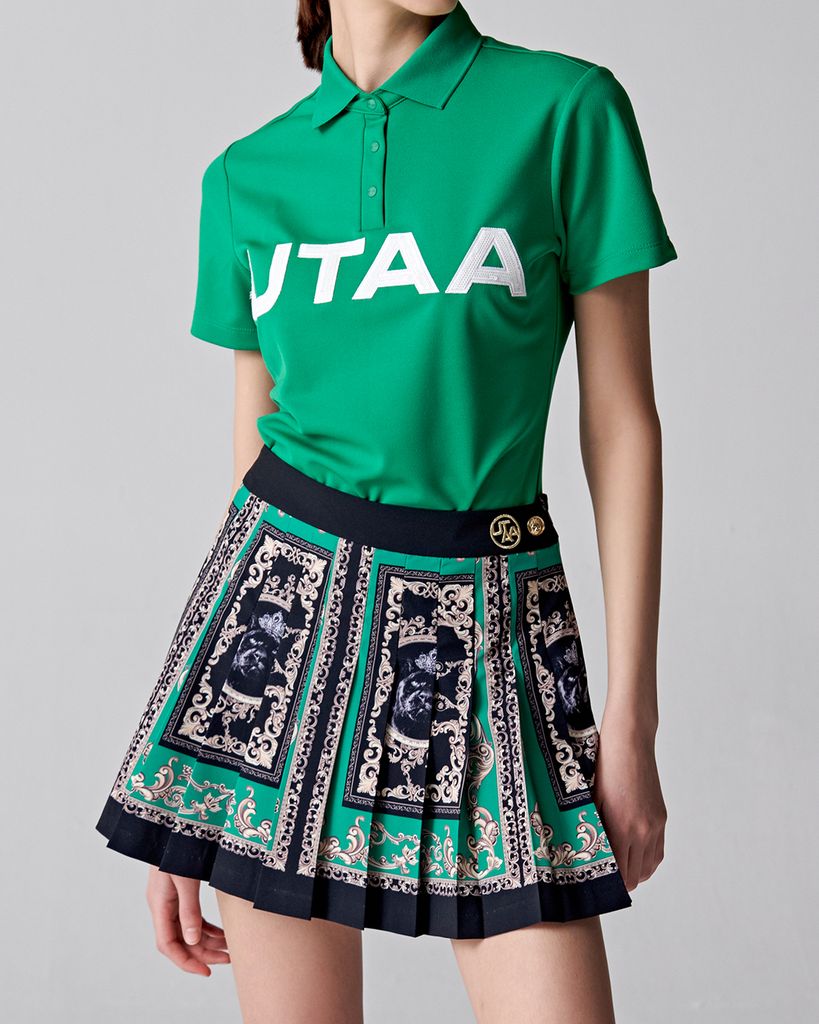 UTAA Ducat Baroque Black Line Skirt : Royal Green