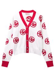 UTAA Chenille Color Symbol Cardigan : Women's White