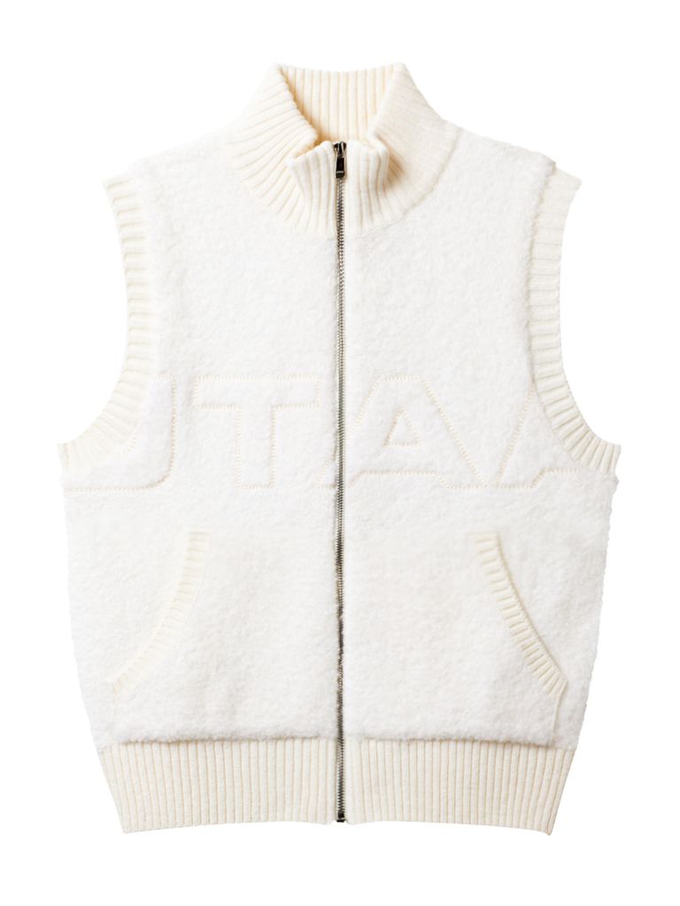 UTAA Stitch Logo Knit Vest : Women's White