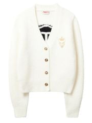 UTAA Gold Crown Panther Knit Cardigan : Women's White