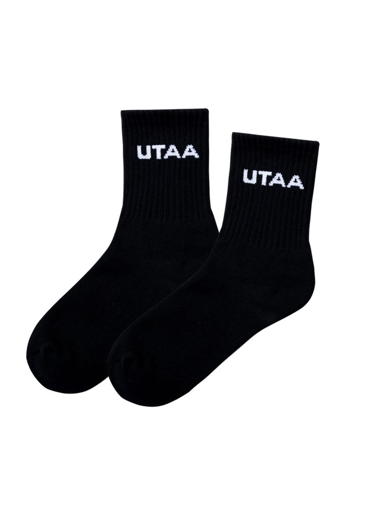 UTAA Simple Logo Socks : Women's Black