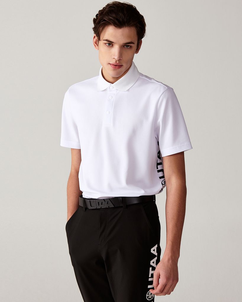 UTAA Diagonal Symbol Line PK T-shirt : Men's White