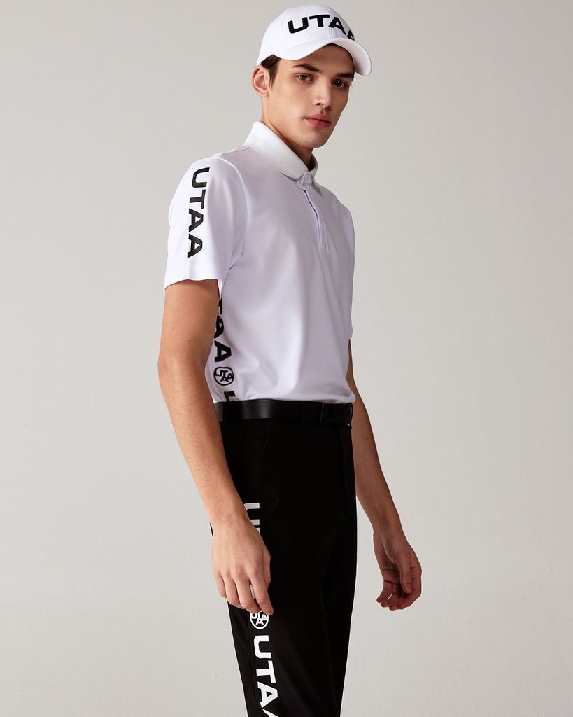 UTAA Diagonal Symbol Line PK T-shirt : Men's White